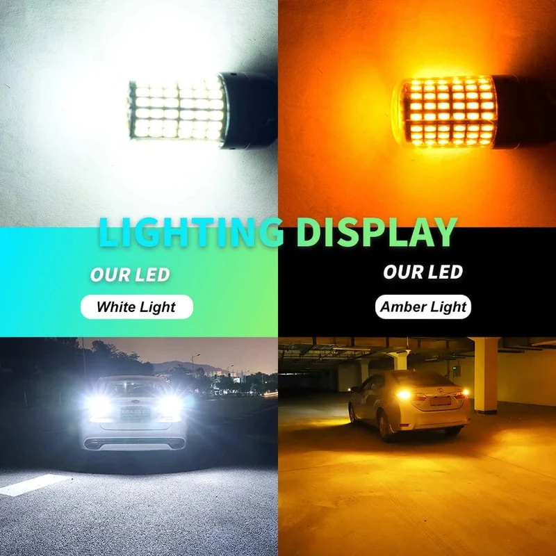 1x P21W PY21W Auto-LED-Birne Ba15s 1156 Bau15s T20 WY21W W21W 7443 Hochleistungs-LED-Signalleuchte Canbus Kein Fehler Auto-Rückfahrscheinwerfer