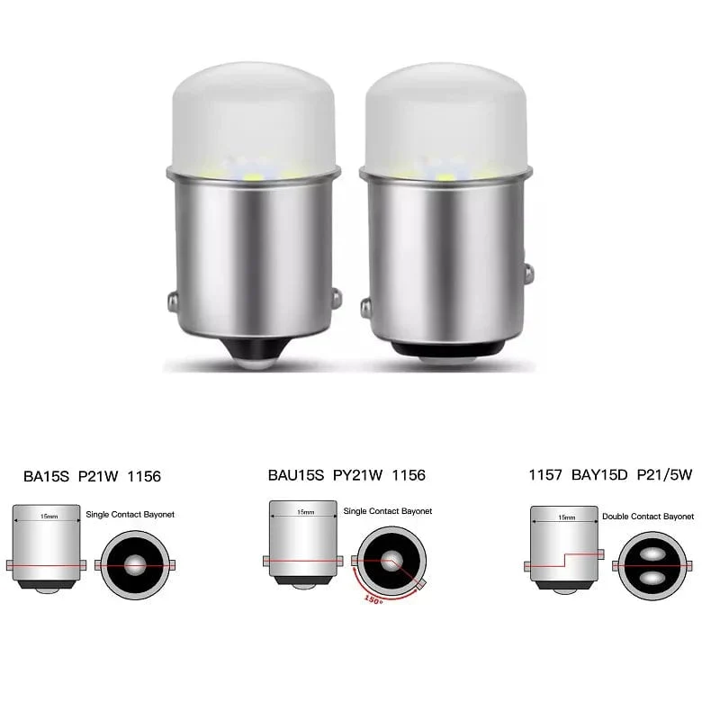 1X P21W 5W LED Birne 1156 1157 BA15S BAU15S BAY15D Led Auto Signal Lampe R5W R10W DRL Tagfahrlicht 12V Auto Weiß Rot