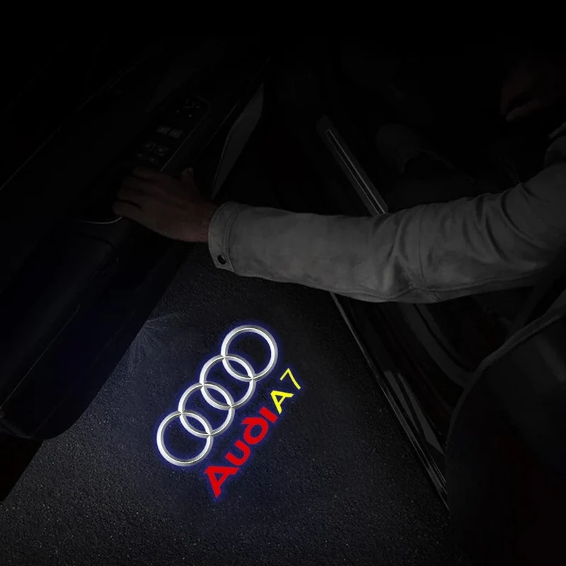 2 Stücke Led Autotür Willkommen Lichter Für Audi Sline S3 S5 TT A4 B7 B8 B9 A3 8P 8V 8L A5 A6 C6 C5 C7 A1 Q3 Q7 Q5 Logo Projektor Lampe