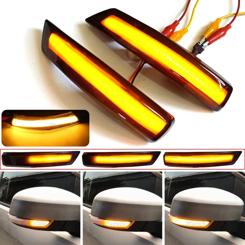 Bernstein LED Dynamische Blinker Seite Marker Sequtntial Licht Anzeige Lampe Für Ford Focus 2 MK2 Focus 3 MK3 3.5 Für mondeo MK4 EU