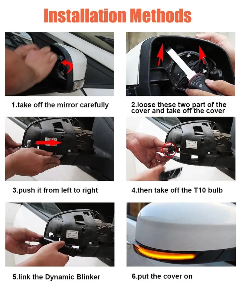 Bernstein LED Dynamische Blinker Seite Marker Sequtntial Licht Anzeige Lampe Für Ford Focus 2 MK2 Focus 3 MK3 3.5 Für mondeo MK4 EU