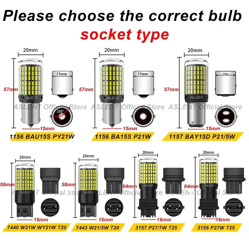 2 stücke 1156 BA15S P21W BAU15S PY21W 7440 W21W P21/5W 1157 BAY15D 7443 3157 Led-lampen 144smd CanBus lampe Reverse Blinker Licht
