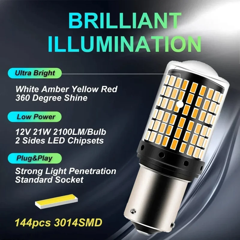 2 stücke 1156 BA15S P21W BAU15S PY21W 7440 W21W P21/5W 1157 BAY15D 7443 3157 Led-lampen 144smd CanBus lampe Reverse Blinker Licht
