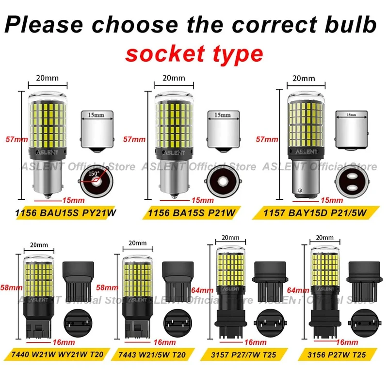 2 stücke 1156 BA15S P21W BAU15S PY21W 7440 W21W P21/5W 1157 BAY15D 7443 3157 Led-lampen 144smd CanBus lampe Reverse Blinker Licht