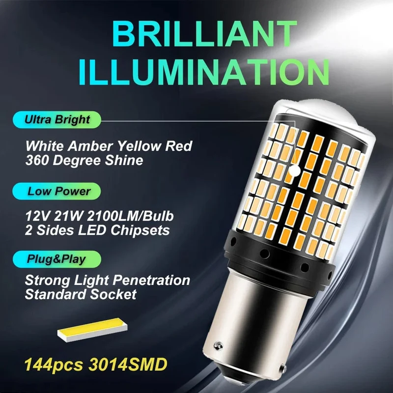 2 stücke 1156 BA15S P21W BAU15S PY21W 7440 W21W P21/5W 1157 BAY15D 7443 3157 Led-lampen 144smd CanBus lampe Reverse Blinker Licht