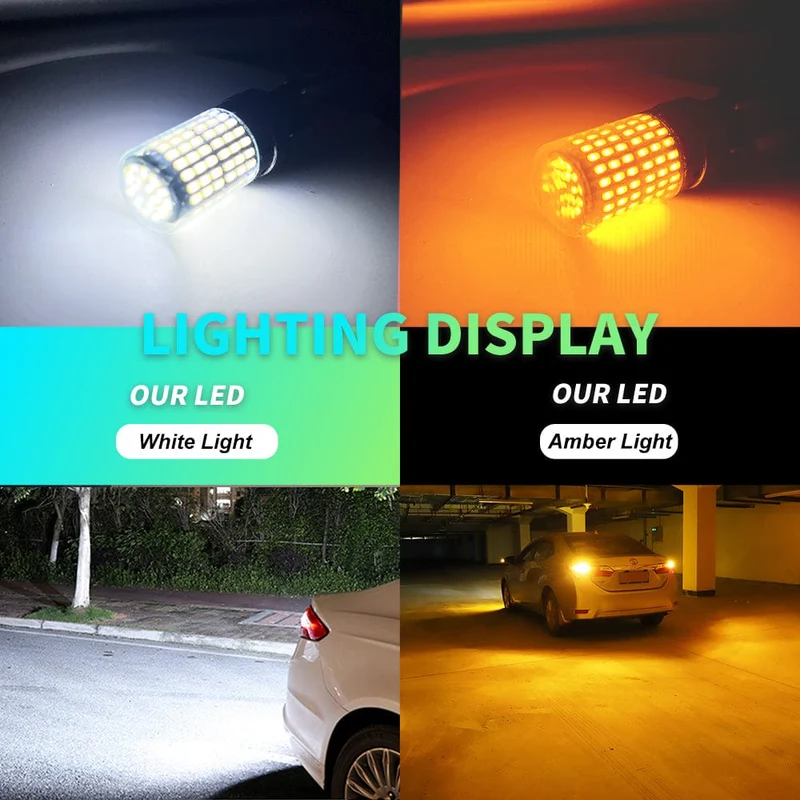 2 stücke 1156 BA15S P21W BAU15S PY21W 7440 W21W P21/5W 1157 BAY15D 7443 3157 Led-lampen 144smd CanBus lampe Reverse Blinker Licht