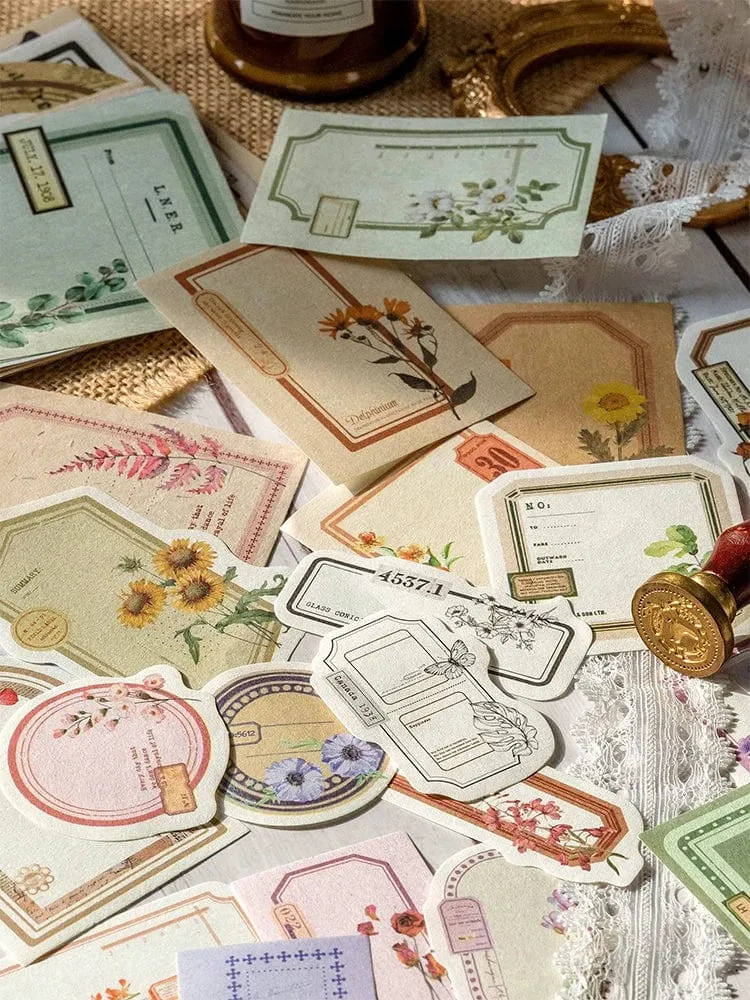 Journamm 100 Stück/Packung Vintage Scrapbooking Light Paper Kit DIY Junk Journal Collage Briefpapier Hintergrund Dekor Materialien Papier