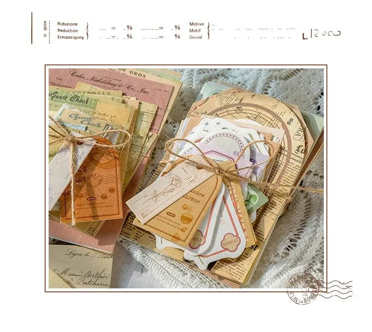 Journamm 100 Stück/Packung Vintage Scrapbooking Light Paper Kit DIY Junk Journal Collage Briefpapier Hintergrund Dekor Materialien Papier