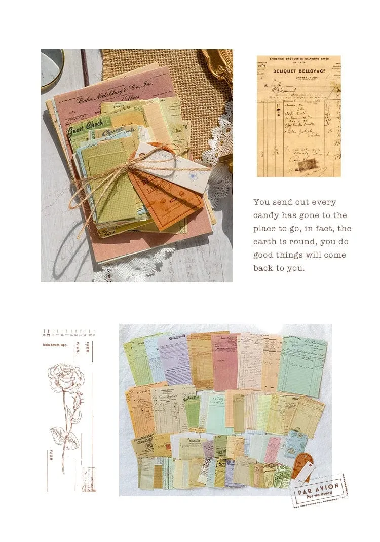 Journamm 100 Stück/Packung Vintage Scrapbooking Light Paper Kit DIY Junk Journal Collage Briefpapier Hintergrund Dekor Materialien Papier