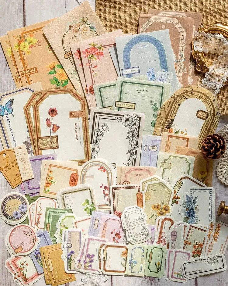 Journamm 100 Stück/Packung Vintage Scrapbooking Light Paper Kit DIY Junk Journal Collage Briefpapier Hintergrund Dekor Materialien Papier