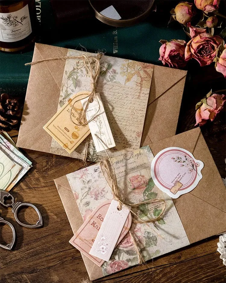 Journamm 100 Stück/Packung Vintage Scrapbooking Light Paper Kit DIY Junk Journal Collage Briefpapier Hintergrund Dekor Materialien Papier