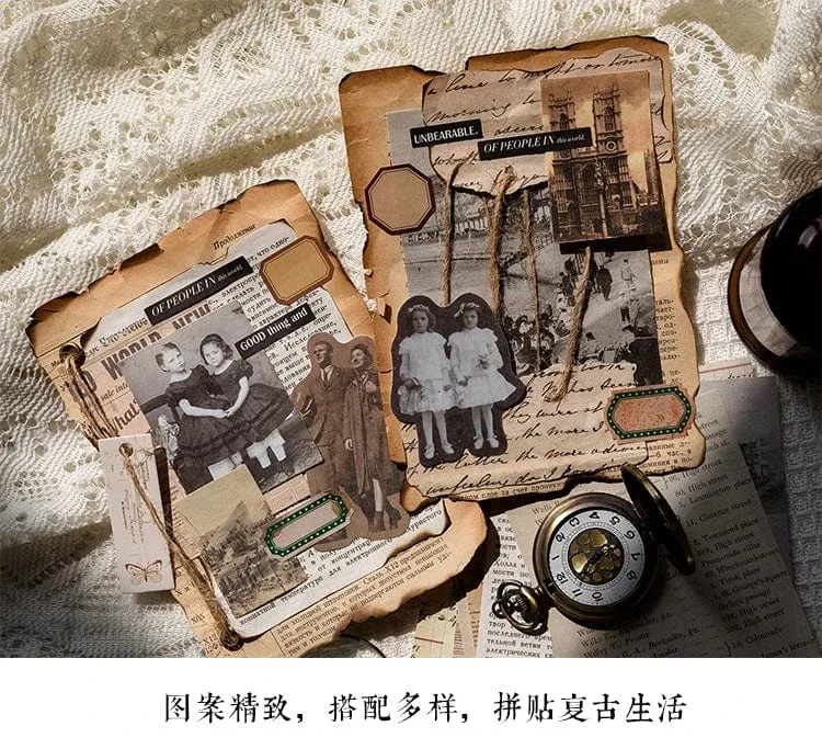 Journamm 100 Stück/Packung Vintage Scrapbooking Light Paper Kit DIY Junk Journal Collage Briefpapier Hintergrund Dekor Materialien Papier