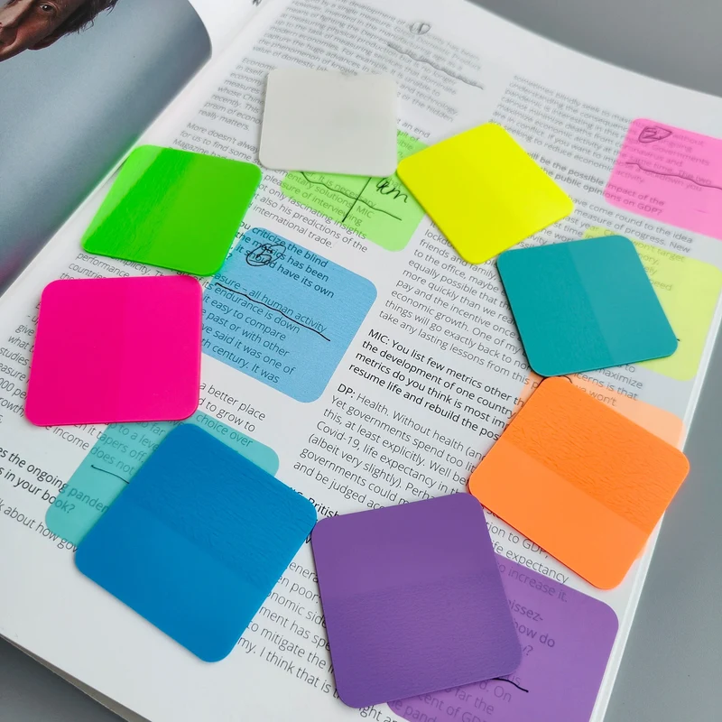 160 Blatt 8 Farben Transparente Haftnotizen Kratzer Aufkleber Notizblöcke Papier Klarer Notizblock Schulschreibwaren Bürobedarf