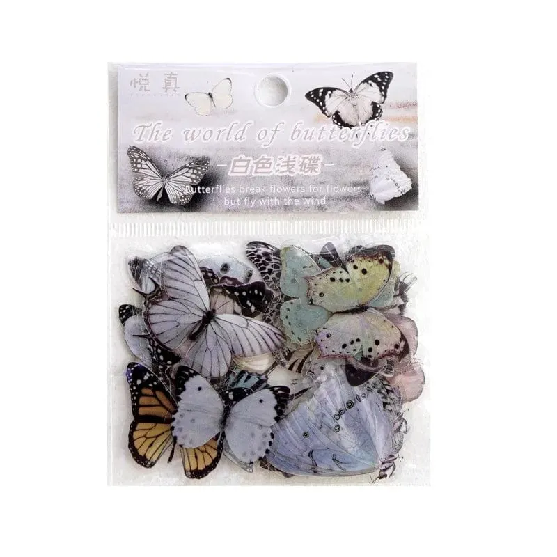 Card Lover 40 Stück [Butterfly Garden Series] Vintage Journal-Aufkleber, wasserfest, Papieraufkleber, Papier, Scrapbooking-Material-Kit