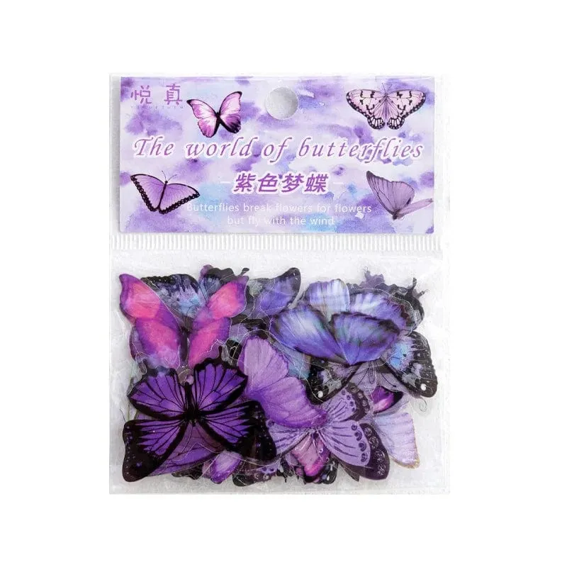 Card Lover 40 Stück [Butterfly Garden Series] Vintage Journal-Aufkleber, wasserfest, Papieraufkleber, Papier, Scrapbooking-Material-Kit