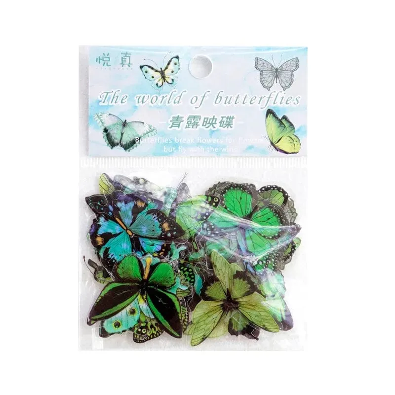 Card Lover 40 Stück [Butterfly Garden Series] Vintage Journal-Aufkleber, wasserfest, Papieraufkleber, Papier, Scrapbooking-Material-Kit
