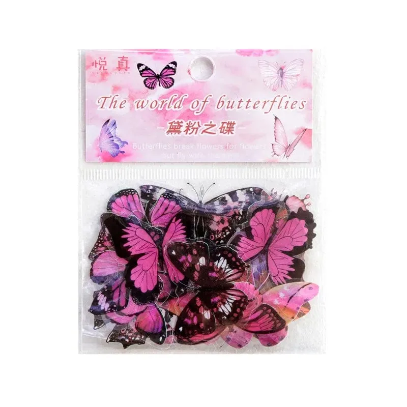 Card Lover 40 Stück [Butterfly Garden Series] Vintage Journal-Aufkleber, wasserfest, Papieraufkleber, Papier, Scrapbooking-Material-Kit