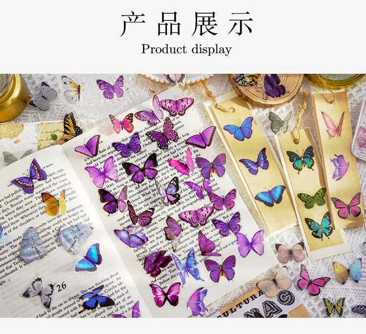 Card Lover 40 Stück [Butterfly Garden Series] Vintage Journal-Aufkleber, wasserfest, Papieraufkleber, Papier, Scrapbooking-Material-Kit
