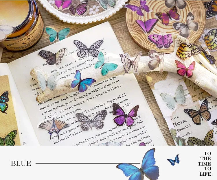 Card Lover 40 Stück [Butterfly Garden Series] Vintage Journal-Aufkleber, wasserfest, Papieraufkleber, Papier, Scrapbooking-Material-Kit