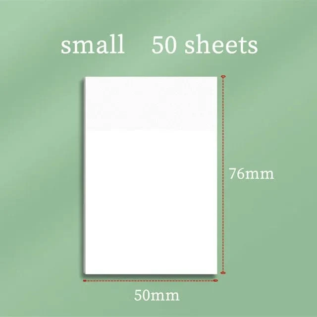 50 Stück transparente Haftnotizen, Notizblock, Kunstdruckpapier, für Schüler, Schule, Büro, Schreibwaren, nicht abdeckend, Indexaufkleber, Planer, Notizblock