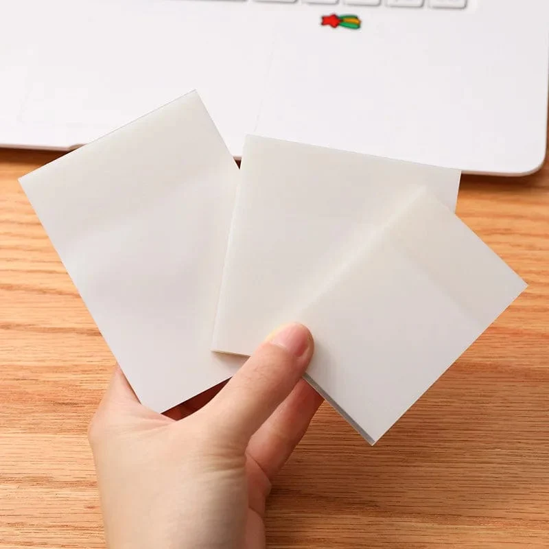 50 Stück transparente Haftnotizen, Notizblock, Kunstdruckpapier, für Schüler, Schule, Büro, Schreibwaren, nicht abdeckend, Indexaufkleber, Planer, Notizblock