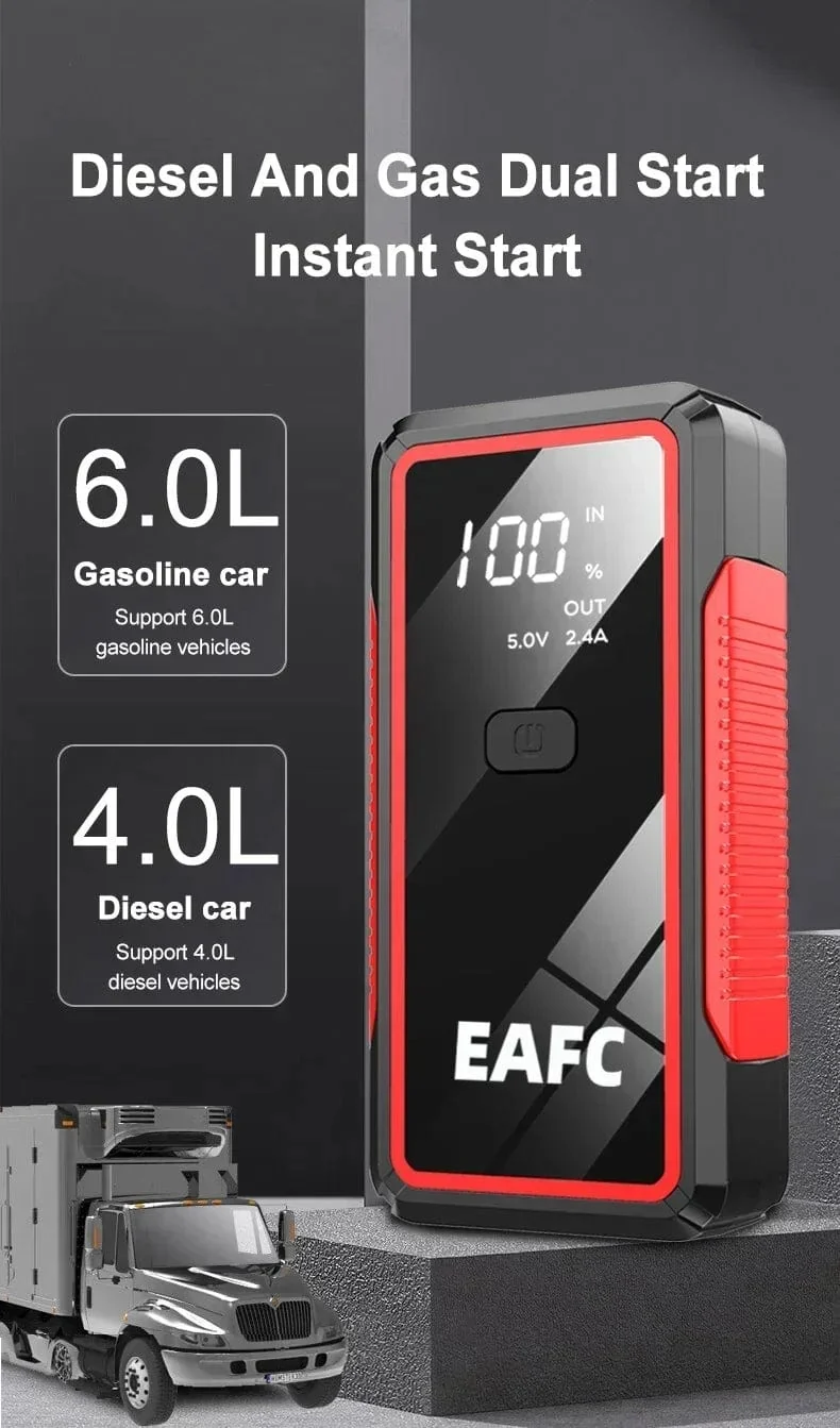 Heißer 600/1200/2000A Tragbare Auto Starthilfe Power Bank Auto Booster Ladegerät 12V Ausgangs Gerät Benzin Diesel auto Booster