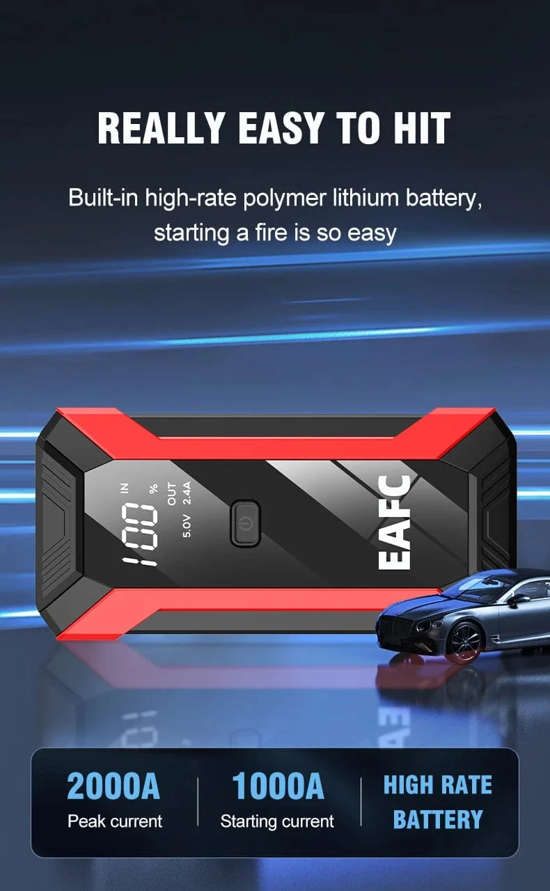 Heißer 600/1200/2000A Tragbare Auto Starthilfe Power Bank Auto Booster Ladegerät 12V Ausgangs Gerät Benzin Diesel auto Booster