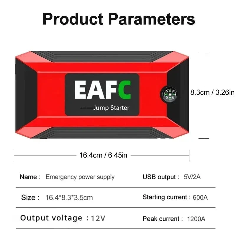 Heißer 600/1200/2000A Tragbare Auto Starthilfe Power Bank Auto Booster Ladegerät 12V Ausgangs Gerät Benzin Diesel auto Booster