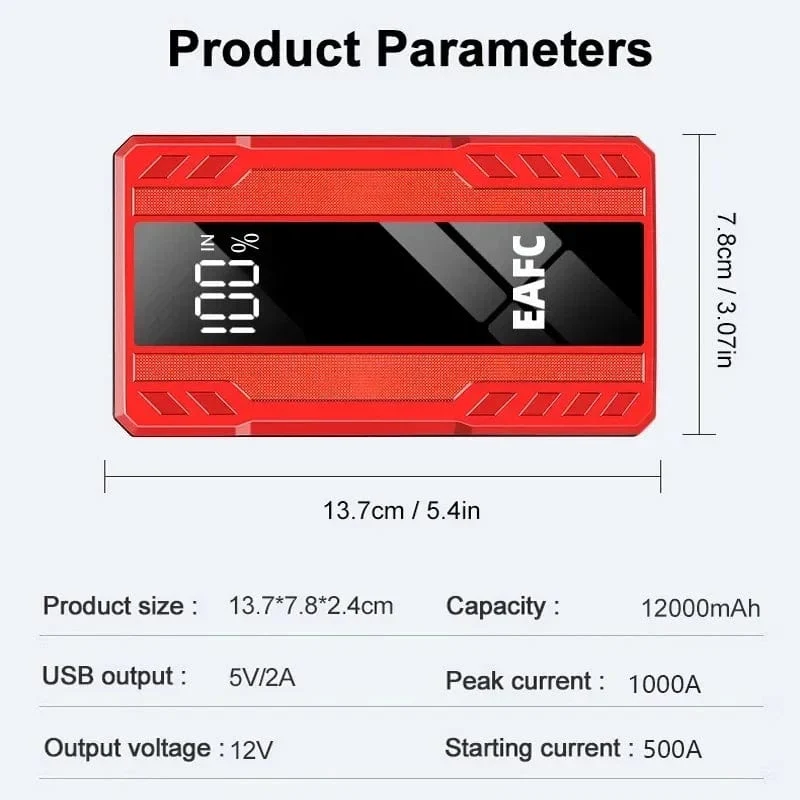 Heißer 600/1200/2000A Tragbare Auto Starthilfe Power Bank Auto Booster Ladegerät 12V Ausgangs Gerät Benzin Diesel auto Booster