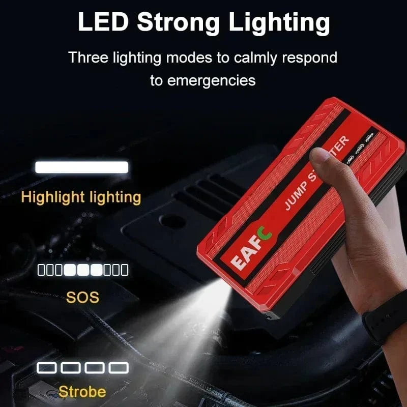 Spitzenstrom 600A Auto Starthilfe Power Bank 12V Tragbares Autobatterie-Booster-Ladegerät Ausgangsgerät Benzin-Diesel-Autostarter