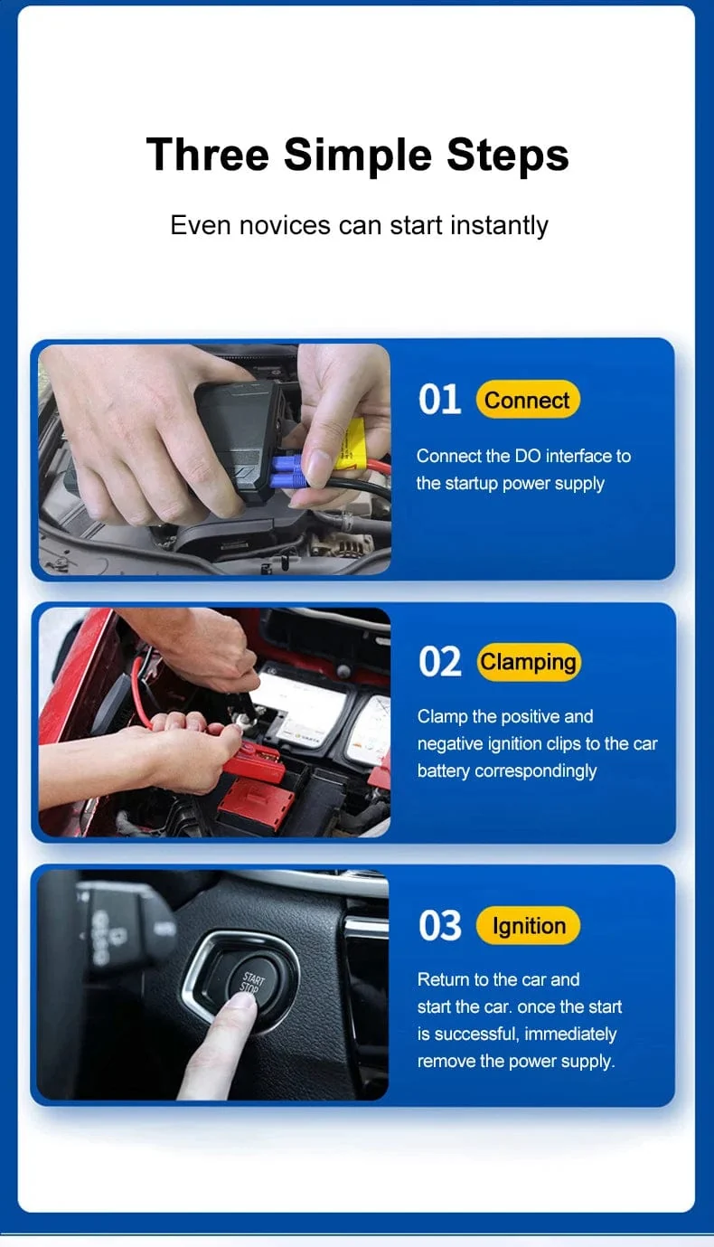 Spitzenstrom 600A Auto Starthilfe Power Bank 12V Tragbares Autobatterie-Booster-Ladegerät Ausgangsgerät Benzin-Diesel-Autostarter