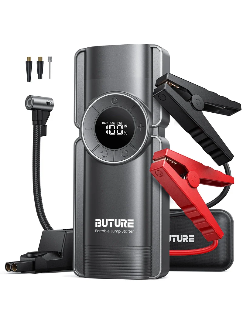 Buture 4 In 1 Starthilfe 150PSI Pumpe Luft Kompressor 20000mAh Power Bank 2500A Ausgangs Gerät 15V Digital Reifen inflator