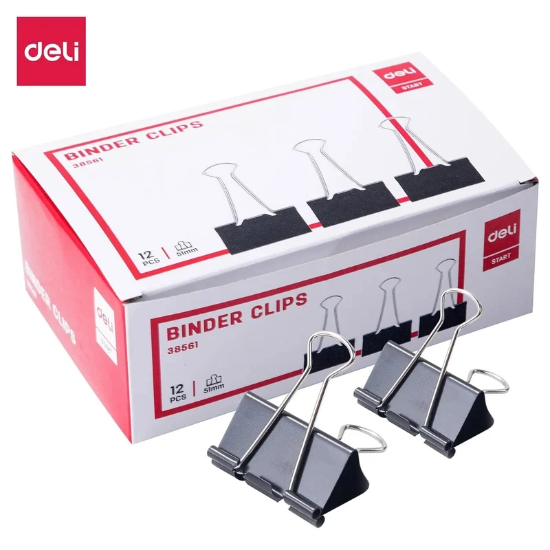 Deli 1 Box 51 mm mühelose Binder Clip Klemmen Long Tail Clip Kombination Ordner Lesezeichen Papier Ticket Clip Schule Bürobedarf