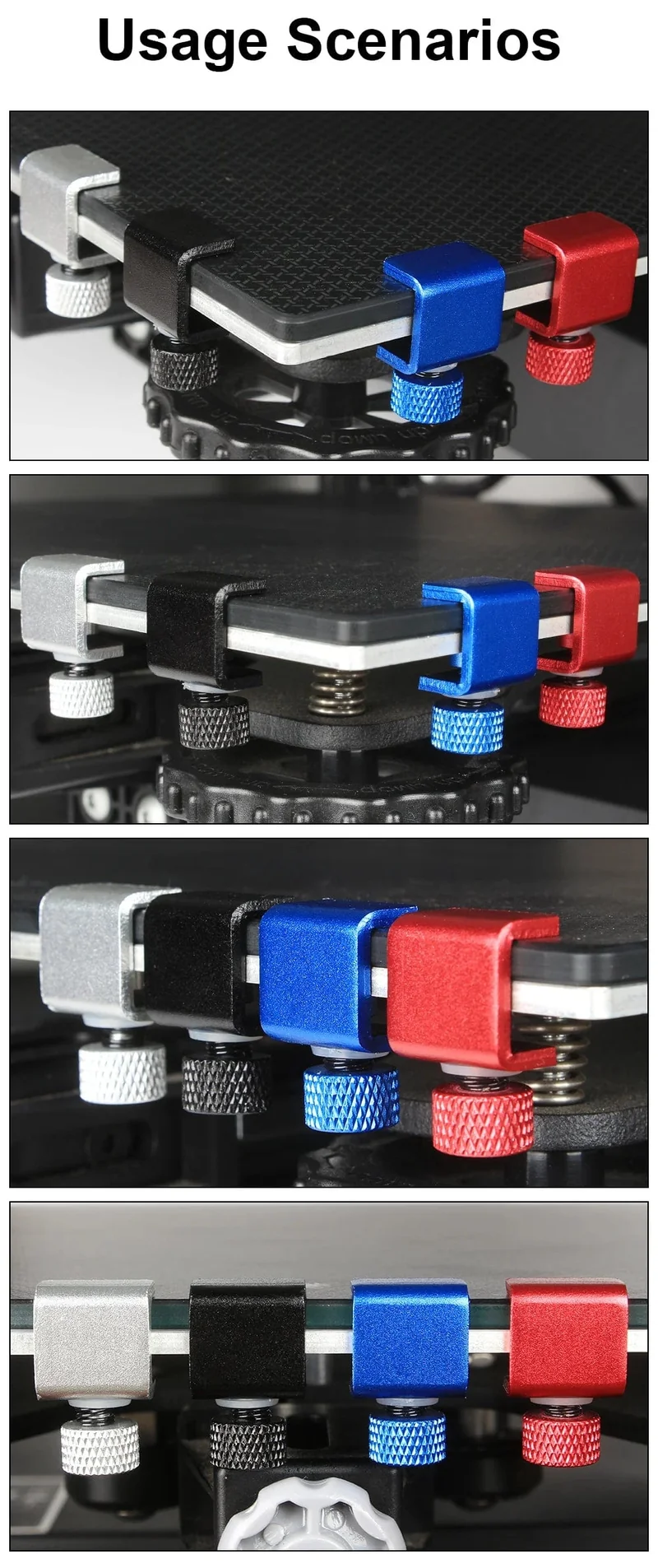 3DSWAY 3D-Druckerteile Plattformklemme Glas-Aluminiumplatte Ultimaker UM Hotbed-Befestigungsclip Bauen Sie beheizte Betthalterung 4 Stück 8 Stück