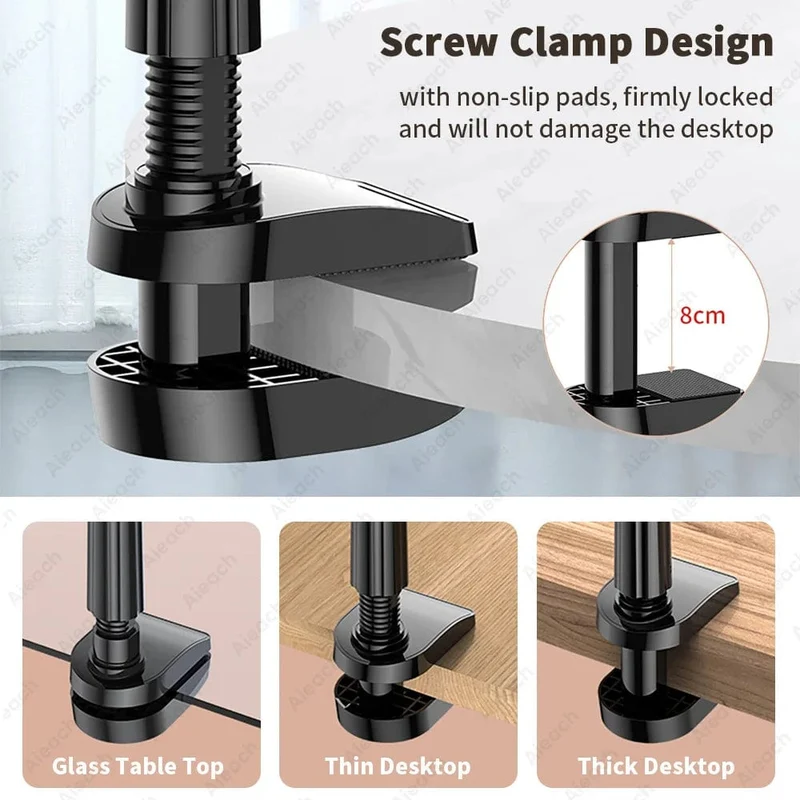 Schwanenhals-Tablet-Ständerhalter für Bett, Schreibtisch, Telefonhalter, flexible lange Armklemme, Tablet-Halterung für iPad, Samsung, Xiaomi, 4.7-11 Zoll