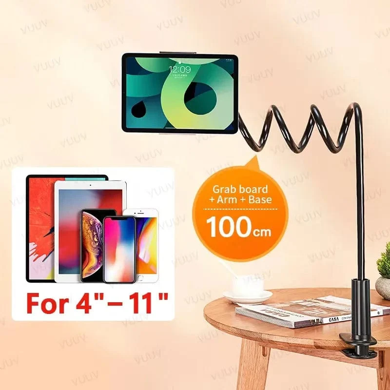 Schwanenhals-Tablet-Ständerhalter für Bett, Schreibtisch, Telefonhalter, flexible lange Armklemme, Tablet-Halterung für iPad, Samsung, Xiaomi, 4.7-11 Zoll