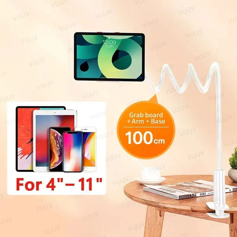 Schwanenhals-Tablet-Ständerhalter für Bett, Schreibtisch, Telefonhalter, flexible lange Armklemme, Tablet-Halterung für iPad, Samsung, Xiaomi, 4.7-11 Zoll