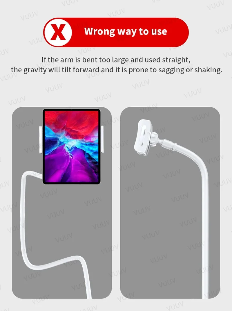 Schwanenhals-Tablet-Ständerhalter für Bett, Schreibtisch, Telefonhalter, flexible lange Armklemme, Tablet-Halterung für iPad, Samsung, Xiaomi, 4.7-11 Zoll