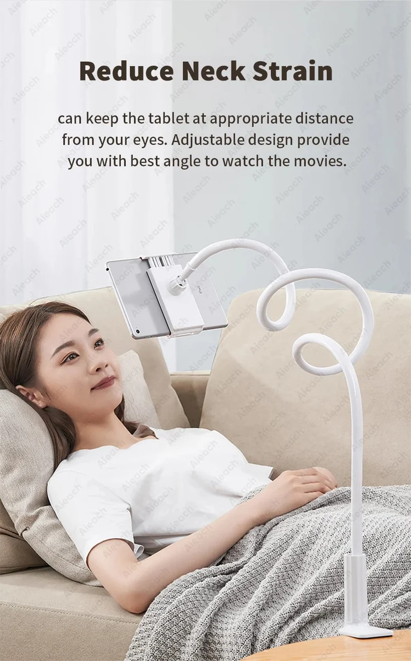 Schwanenhals-Tablet-Ständerhalter für Bett, Schreibtisch, Telefonhalter, flexible lange Armklemme, Tablet-Halterung für iPad, Samsung, Xiaomi, 4.7-11 Zoll