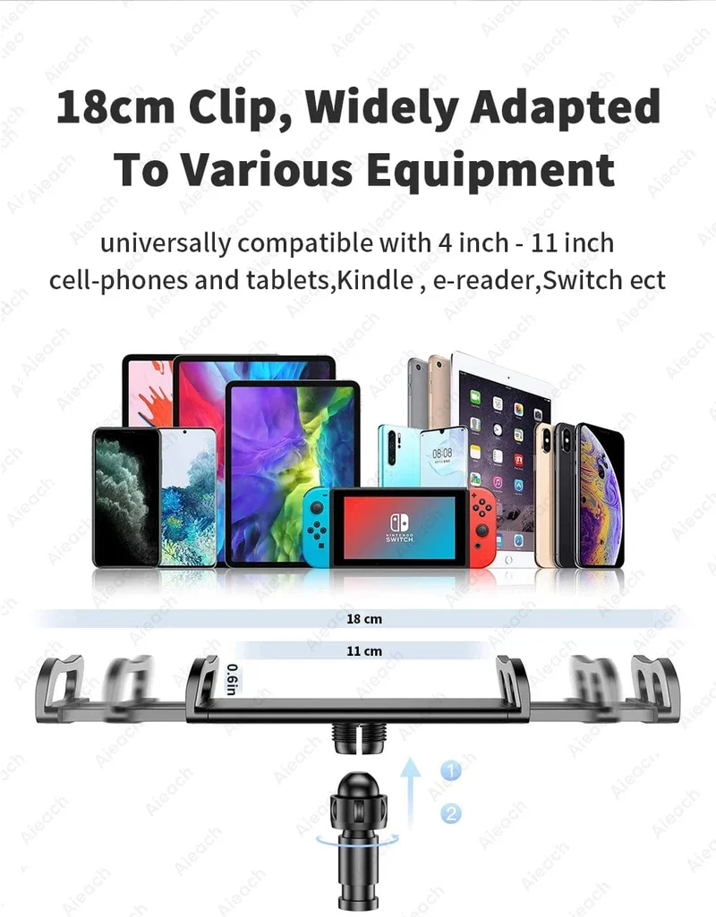 Schwanenhals-Tablet-Ständerhalter für Bett, Schreibtisch, Telefonhalter, flexible lange Armklemme, Tablet-Halterung für iPad, Samsung, Xiaomi, 4.7-11 Zoll