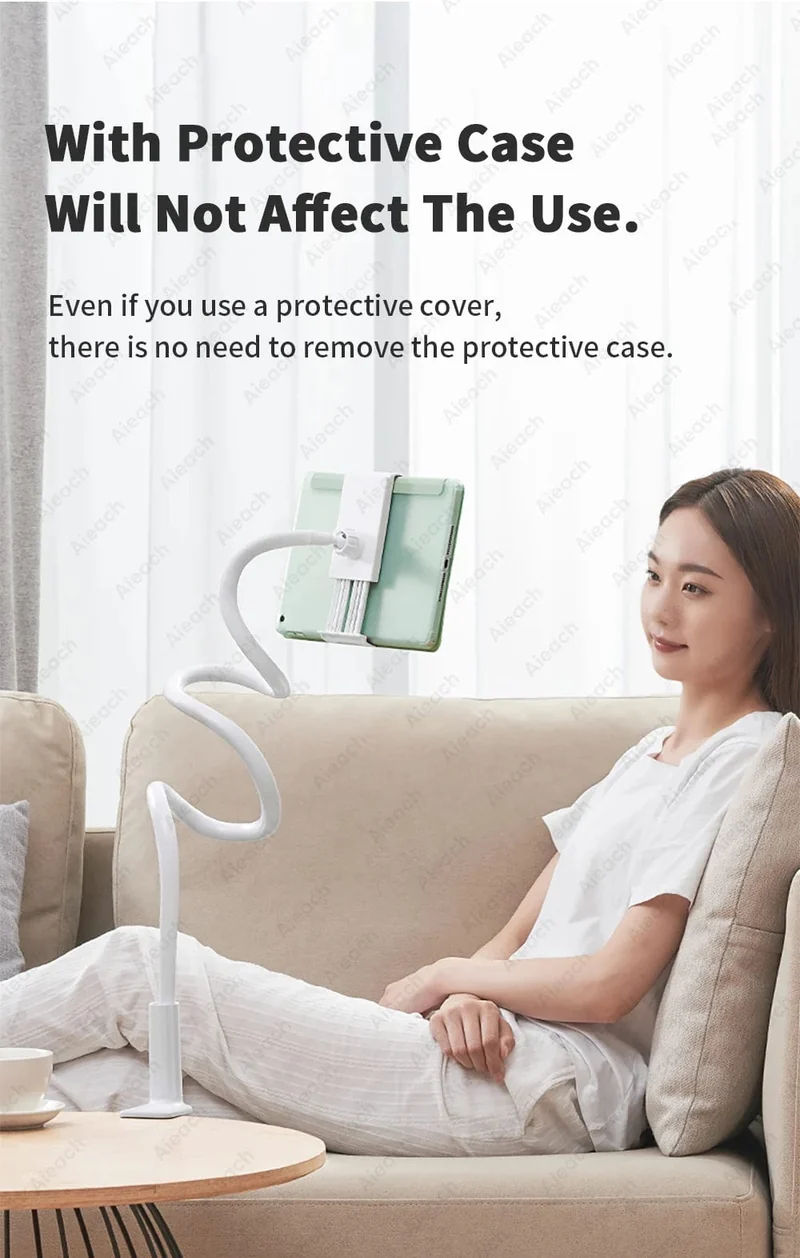 Schwanenhals-Tablet-Ständerhalter für Bett, Schreibtisch, Telefonhalter, flexible lange Armklemme, Tablet-Halterung für iPad, Samsung, Xiaomi, 4.7-11 Zoll