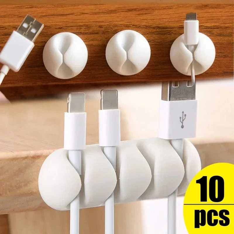 10/1 Stück selbstklebende Kabelclips aus Silikon, USB-Kabelhalter, Organizer, Kabelmanagement-Clips für das Home Office, aufgeräumt auf dem Schreibtisch