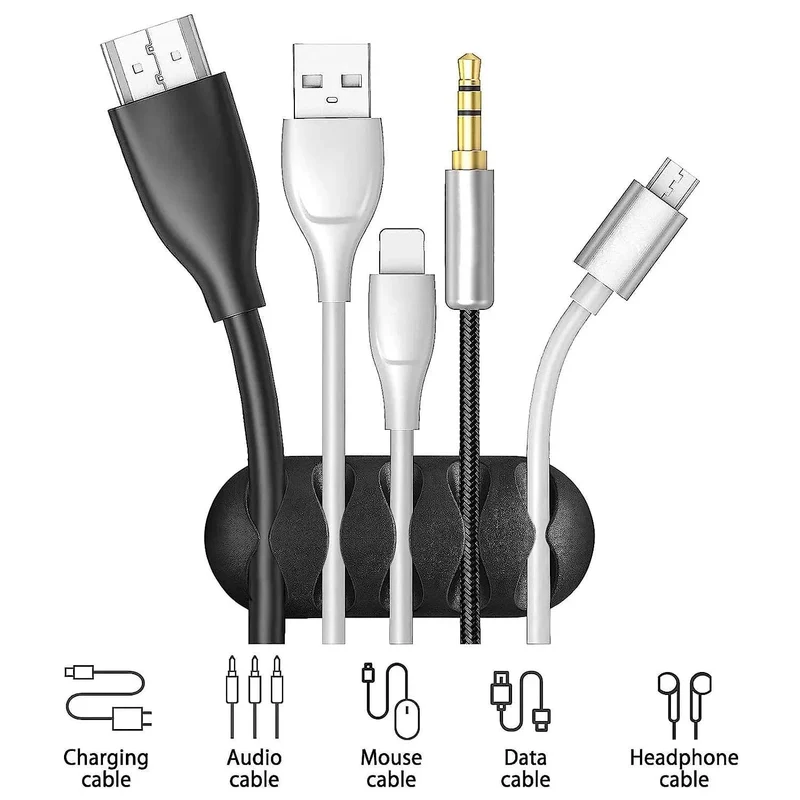 10/1 Stück selbstklebende Kabelclips aus Silikon, USB-Kabelhalter, Organizer, Kabelmanagement-Clips für das Home Office, aufgeräumt auf dem Schreibtisch
