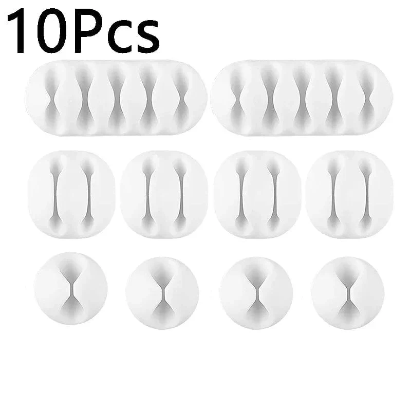 10/1 Stück selbstklebende Kabelclips aus Silikon, USB-Kabelhalter, Organizer, Kabelmanagement-Clips für das Home Office, aufgeräumt auf dem Schreibtisch