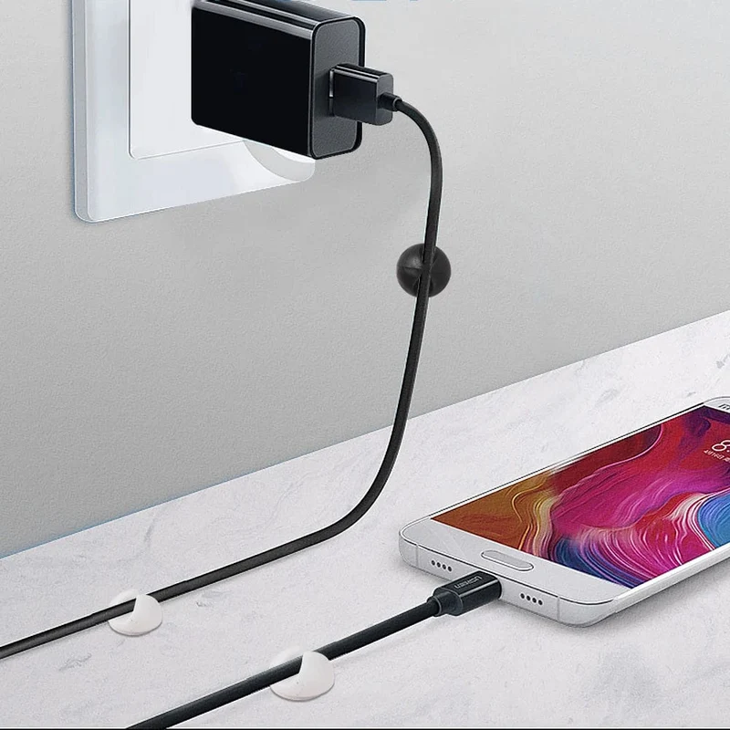 10/1 Stück selbstklebende Kabelclips aus Silikon, USB-Kabelhalter, Organizer, Kabelmanagement-Clips für das Home Office, aufgeräumt auf dem Schreibtisch