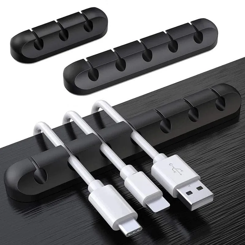 Kabelaufwicklung für den Schreibtisch, selbstklebend, mit 3/5/7 Clips, USB-Ladekabelhalter, mit Draht umwickeltes Kabel, Tisch-Organizer, Bürobedarf
