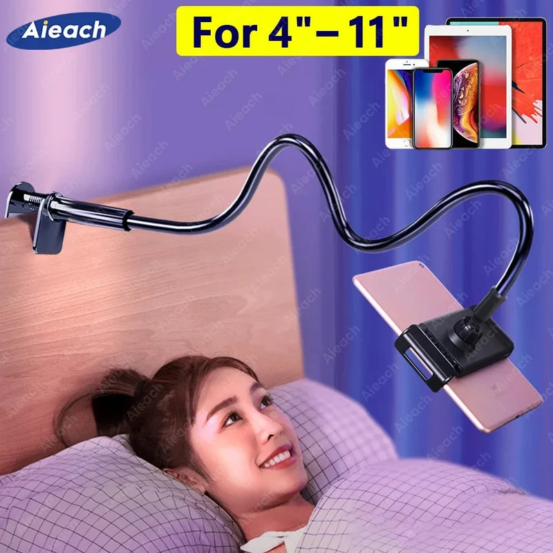 Schwanenhals-Tablet-Halterung für Bett, Schreibtisch, Telefonhalter, flexibler Tablet-Ständer mit langer Armklemme für iPad, Samsung, Xiaomi, 4.7-11 Zoll