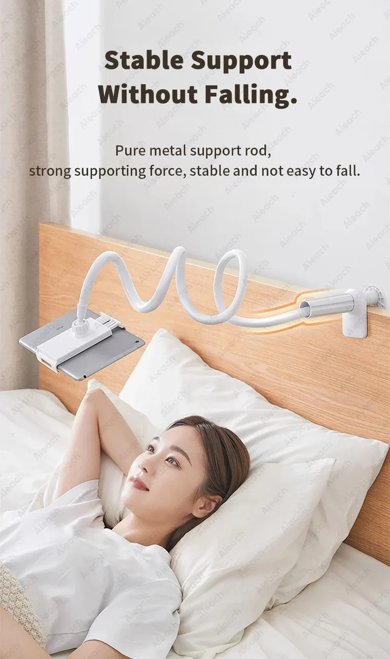 Schwanenhals-Tablet-Halterung für Bett, Schreibtisch, Telefonhalter, flexibler Tablet-Ständer mit langer Armklemme für iPad, Samsung, Xiaomi, 4.7-11 Zoll