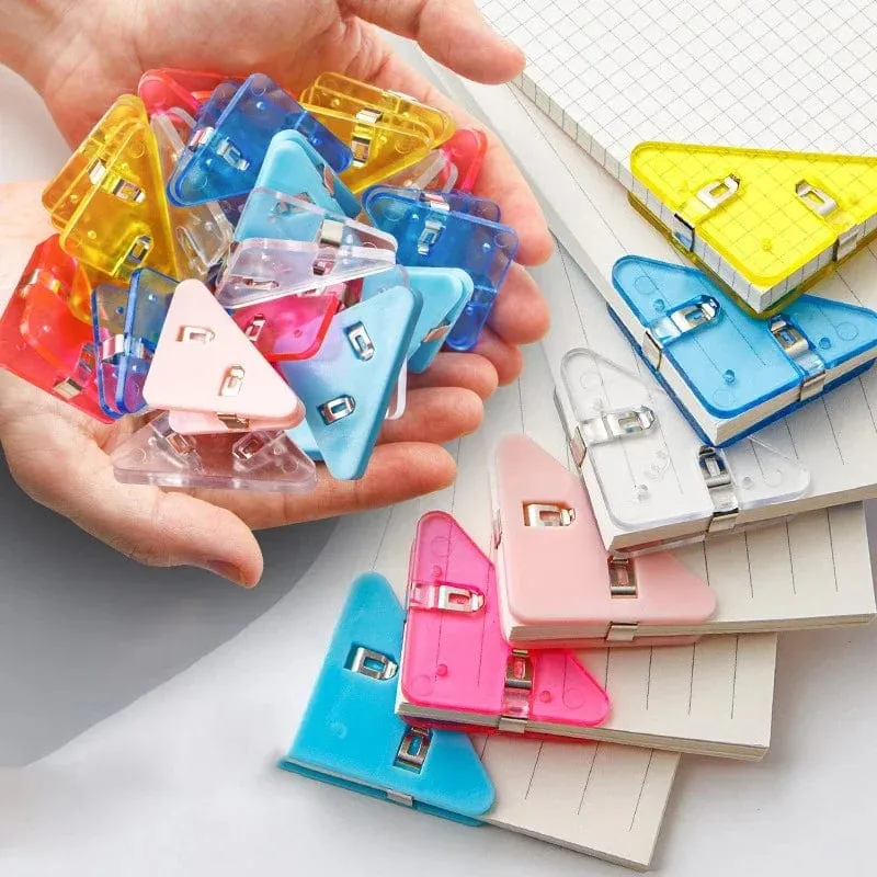 Kawaii 5 Stück Dreieck-Eckklammern, Datei-Büroklammern, Datei-Index, Fotoklemme, Seitenhalter, koreanisches Briefpapier, Schreibtisch-Organizer