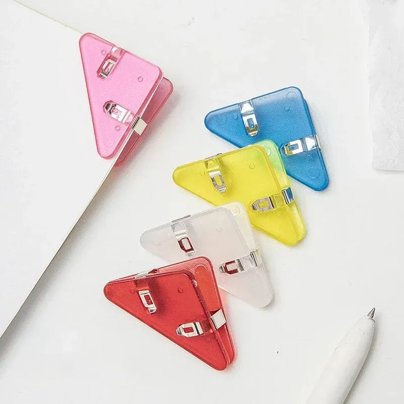 Kawaii 5 Stück Dreieck-Eckklammern, Datei-Büroklammern, Datei-Index, Fotoklemme, Seitenhalter, koreanisches Briefpapier, Schreibtisch-Organizer